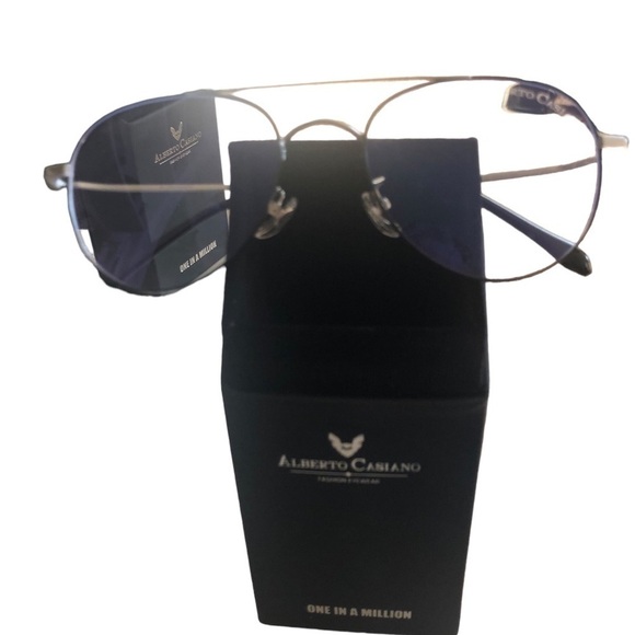 Alberto Casiano Blue Light Blocking Gaming Glasses Silver/Black Frame Unisex - Picture 3 of 5